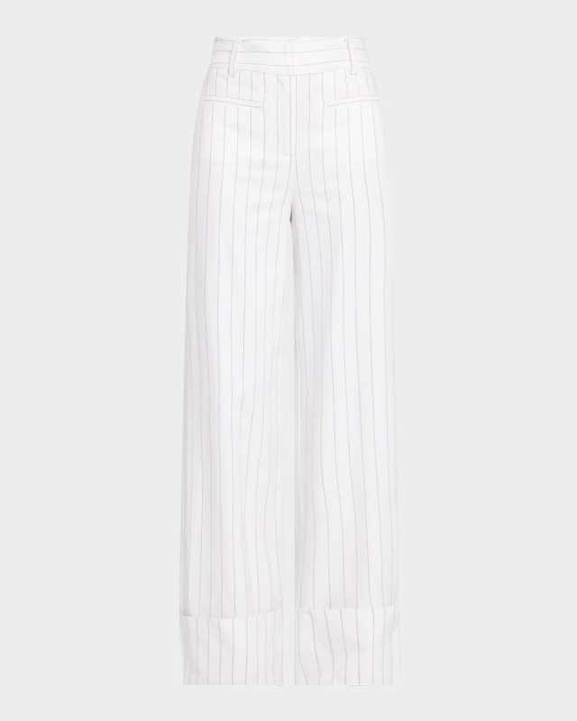 Raquel Pinstripe Linen Pants